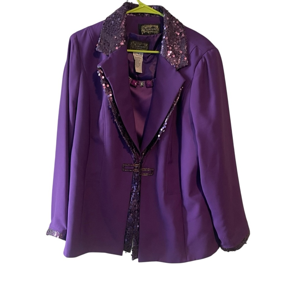 Champagne Italy Metallic purple &Black Sequined Floral Back Zip